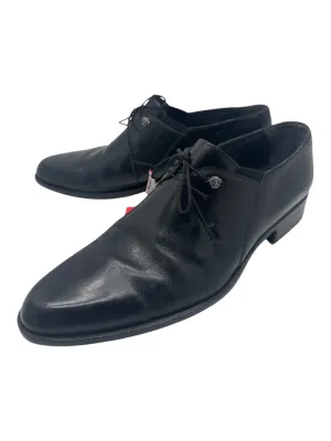 Gianni Versace Shoe Size 11 Black Leather Solid Chukka Men's Shoes