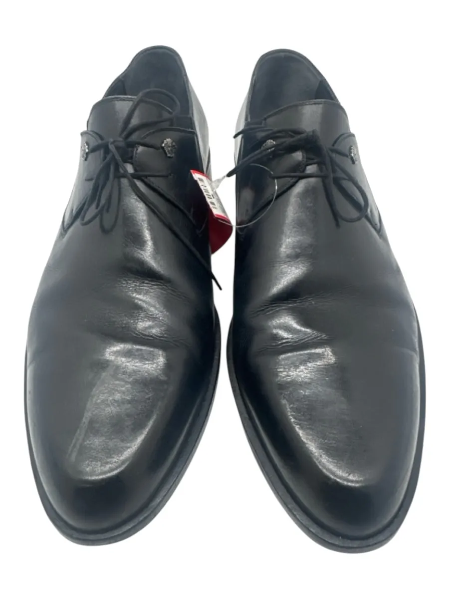 Gianni Versace Shoe Size 11 Black Leather Solid Chukka Men's Shoes