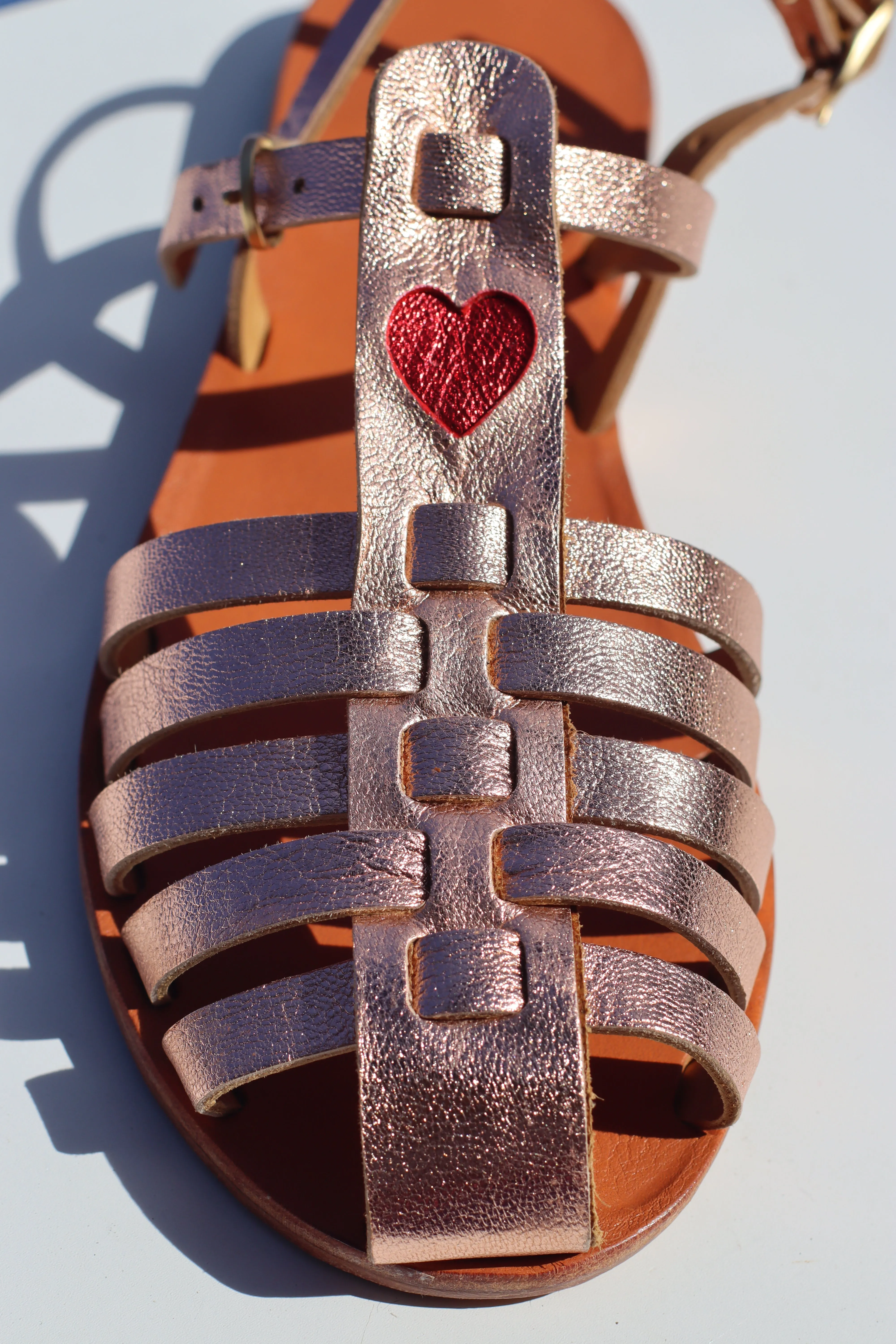 Goldy Pink   Red Heart - Camel Sole - Fisherman Sandals