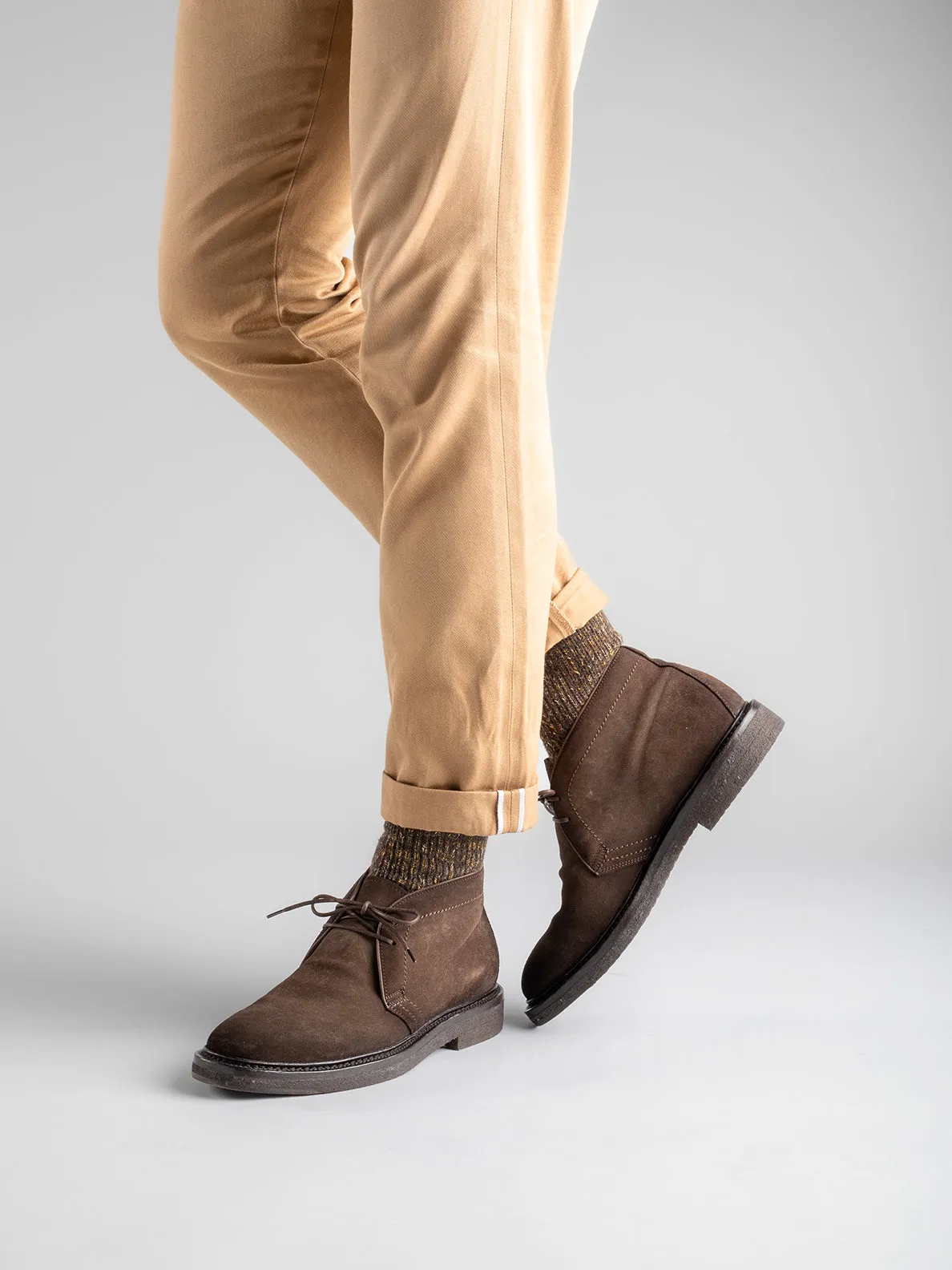 HOPKINS CREPE 106 - Brown Suede Lace Up Boots