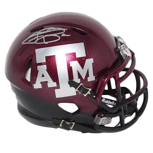 Johnny Manziel Texas A & M Autographed Speed Maroon Metallic Mini Football Helmet(JSA)