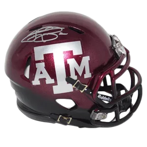 Johnny Manziel Texas A & M Autographed Speed Maroon Metallic Mini Football Helmet(JSA)