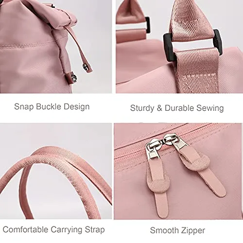 JSAHAH Bolsos de viaje para mujer Bolso de avión con funda para carrito Bolso de mano Rosa