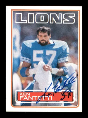 Ken Fantetti Autographed 1983 Topps Card #64 Detroit Lions SKU #176113