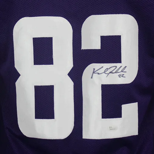 Kyle Rudolph Autographed Pro Style Football Jersey Purple (JSA)
