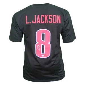 Lamar Jackson Autographed College Style Football Jersey Black (JSA)