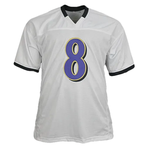 Lamar Jackson Autographed Pro Style Football Jersey White (JSA)