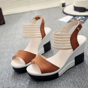 Luxury Wedge Fish Mouth Women High Heel Shoes
