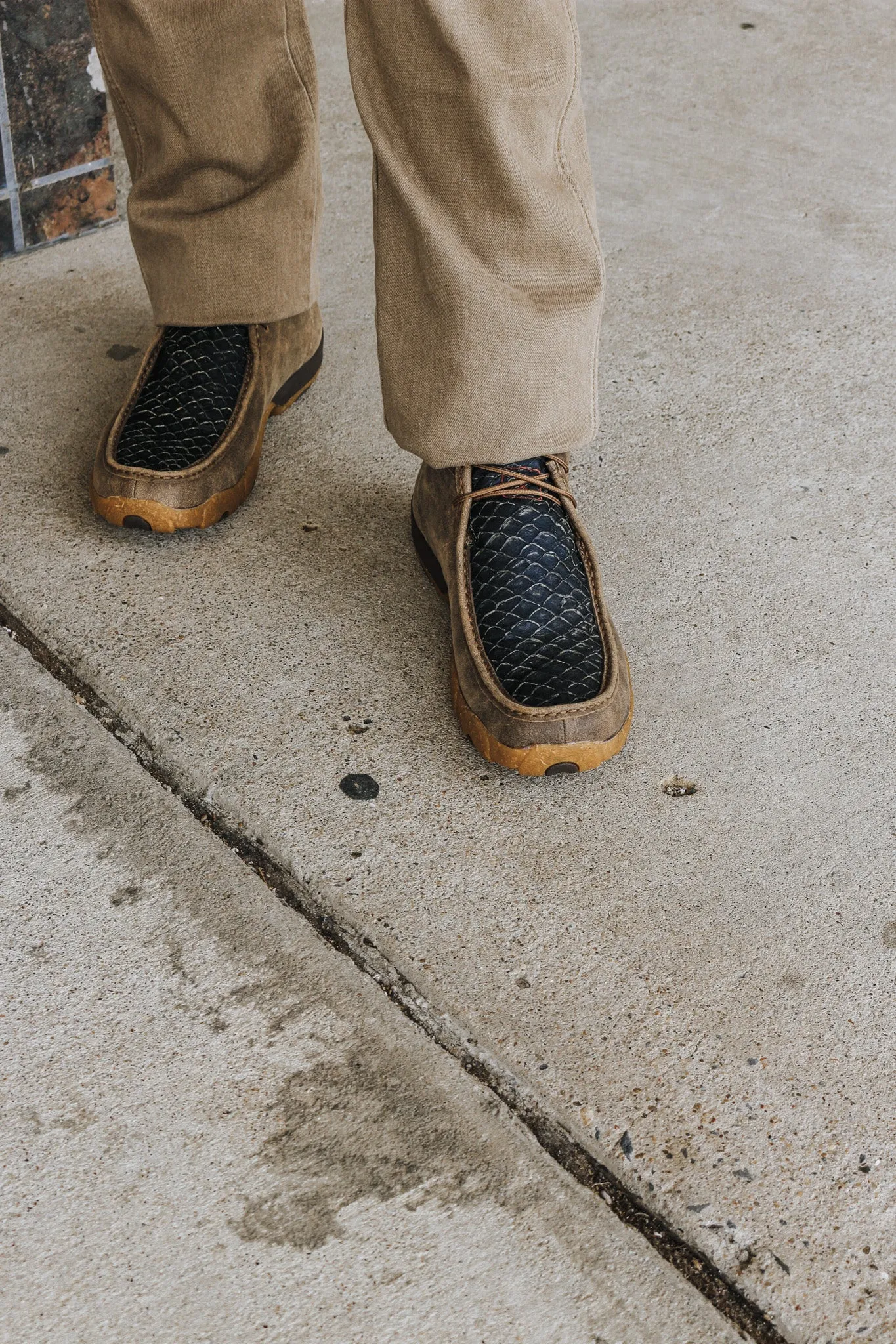 Men's Chukka Black Bomber Driving Moc Shoe Twisted X