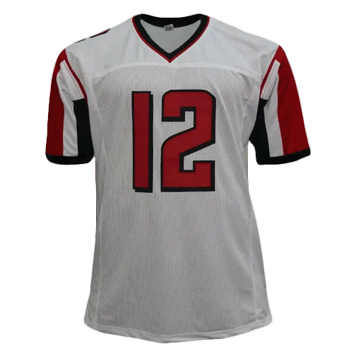 Mohamed Sanu Sr White Pro Style Autographed Football Jersey (JSA)