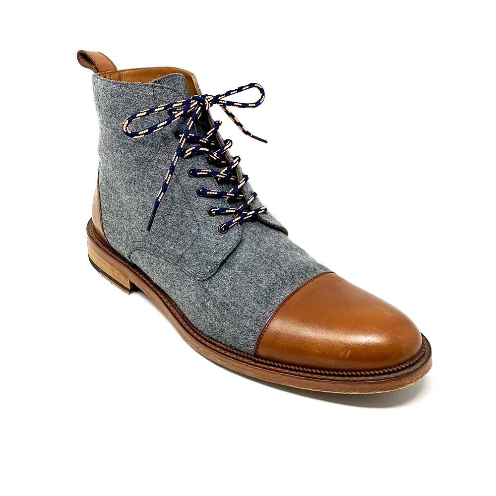 Navy & Peach Boot Laces