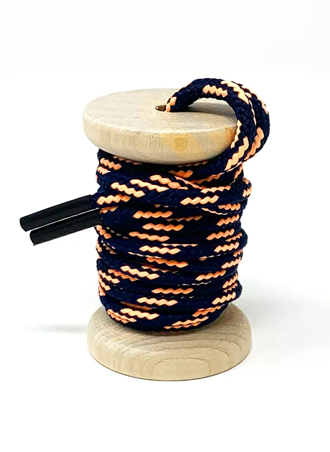 Navy & Peach Boot Laces