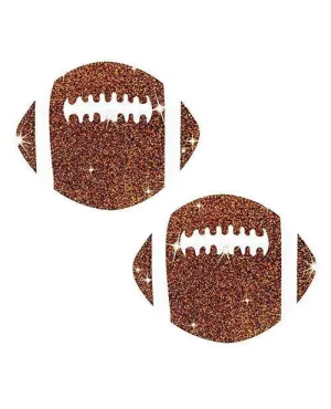 Neva Nude Football Glitter Pasties - Brown O-s