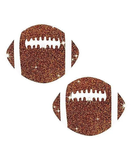 Neva Nude Football Glitter Pasties - Brown O-s