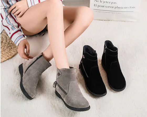 New women's thick bottom and velvet thick warm snow boots