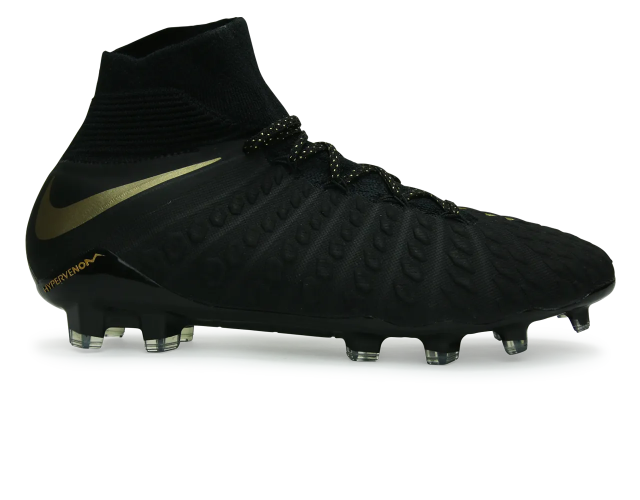 Nike Men's Hypervenom 3 Elite DF FG Black/Metallic Vivid Gold