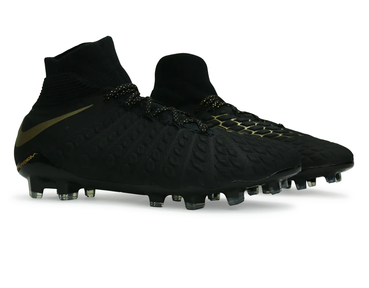 Nike Men's Hypervenom 3 Elite DF FG Black/Metallic Vivid Gold
