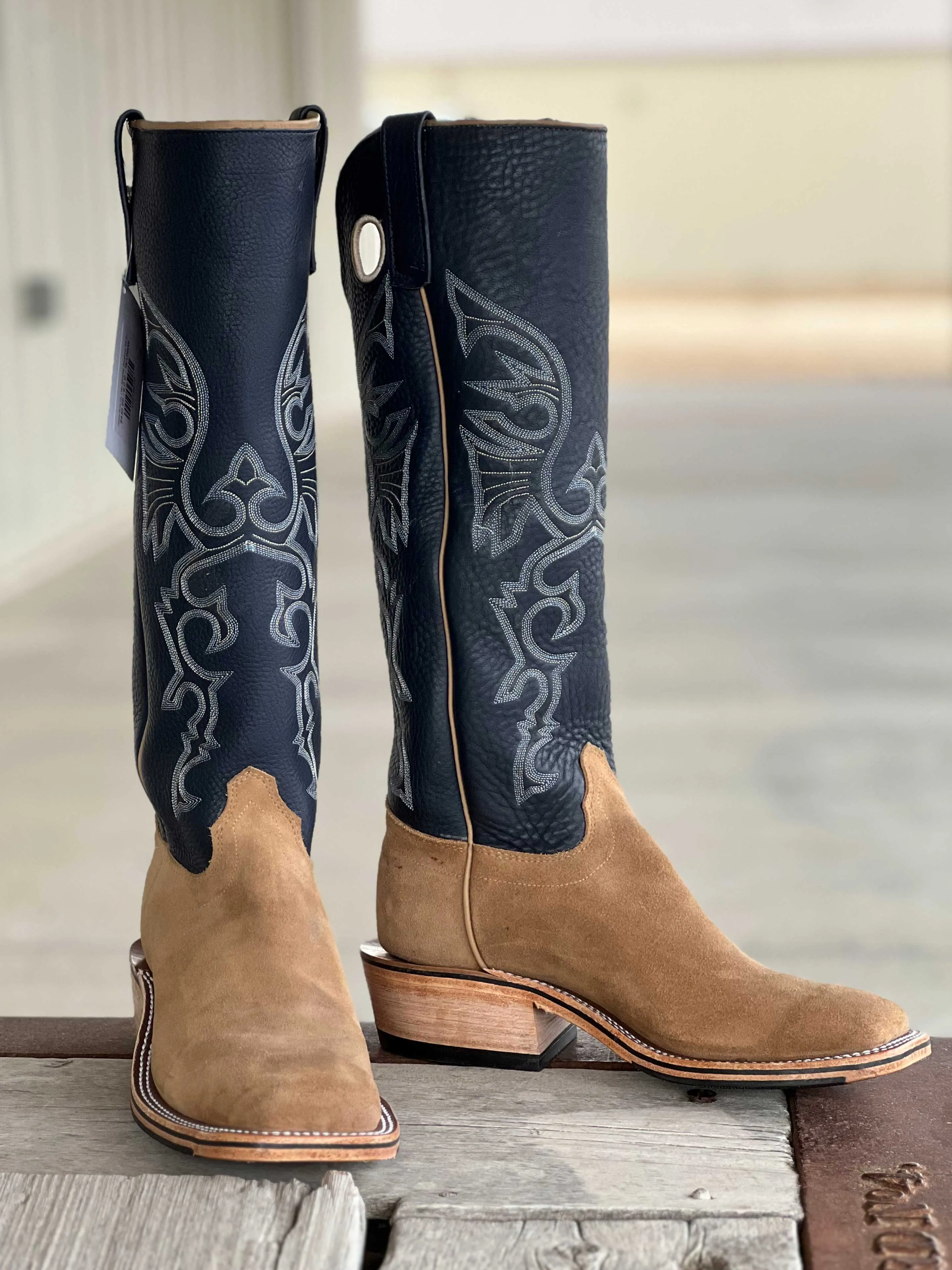 Olathe Boot Co. | Tan Newman Roughout Tall Top Boot CLOSEOUT SIZES