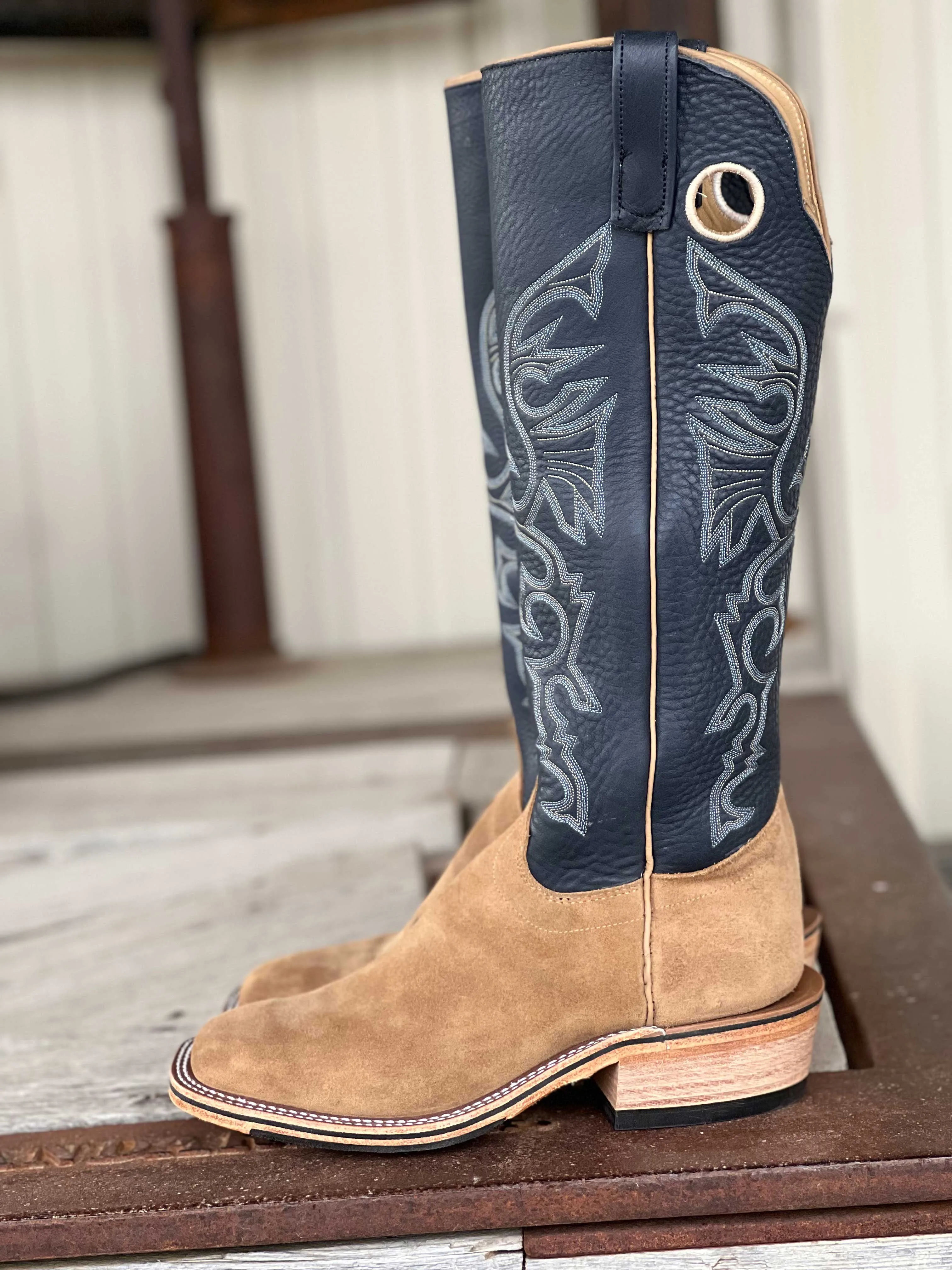 Olathe Boot Co. | Tan Newman Roughout Tall Top Boot CLOSEOUT SIZES