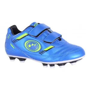 Optimum Tribal junior football boots - velcro, moulded stud - blue/green