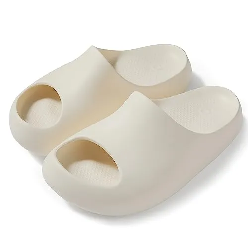 posee Plataforma Almohada Zapatillas Diapositivas para Mujeres y Hombres, Zapatillas de Ducha EVA Acolchadas Punta Abierta Spa Gimnasio Casa Sandalias para Interior y Exterior