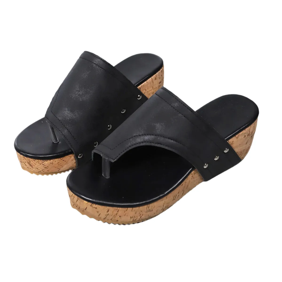PU Leather Wedge Sandals