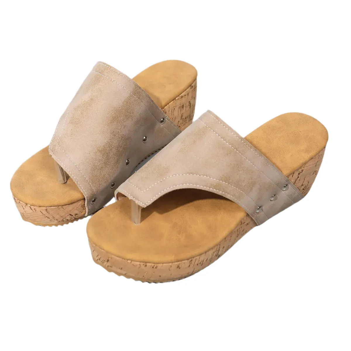 PU Leather Wedge Sandals