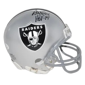 Ray Guy Autographed Oakland Raiders Mini Football Helmet HOF 14 Inscription (JSA)