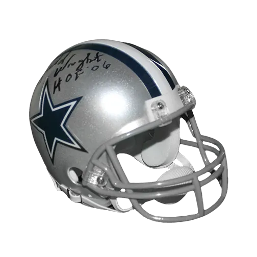 Rayfield Wright Autographed Dallas Cowboys Mini Football Helmet (JSA) HOF Inscription Included