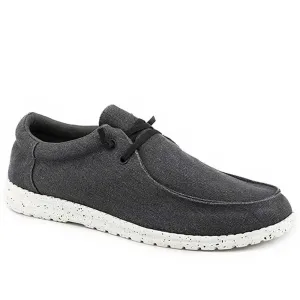 Roper Hang Loose Canvas Chukka (Black) - Mens Moccasin