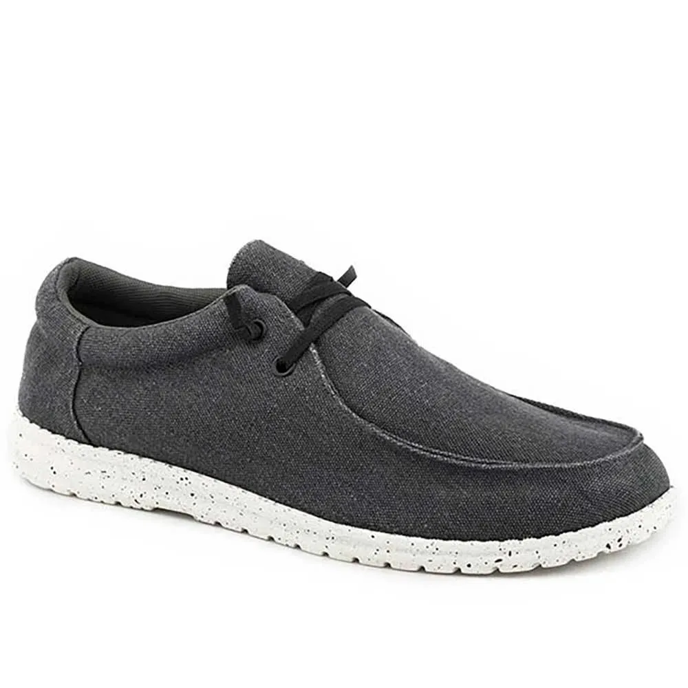Roper Hang Loose Canvas Chukka (Black) - Mens Moccasin