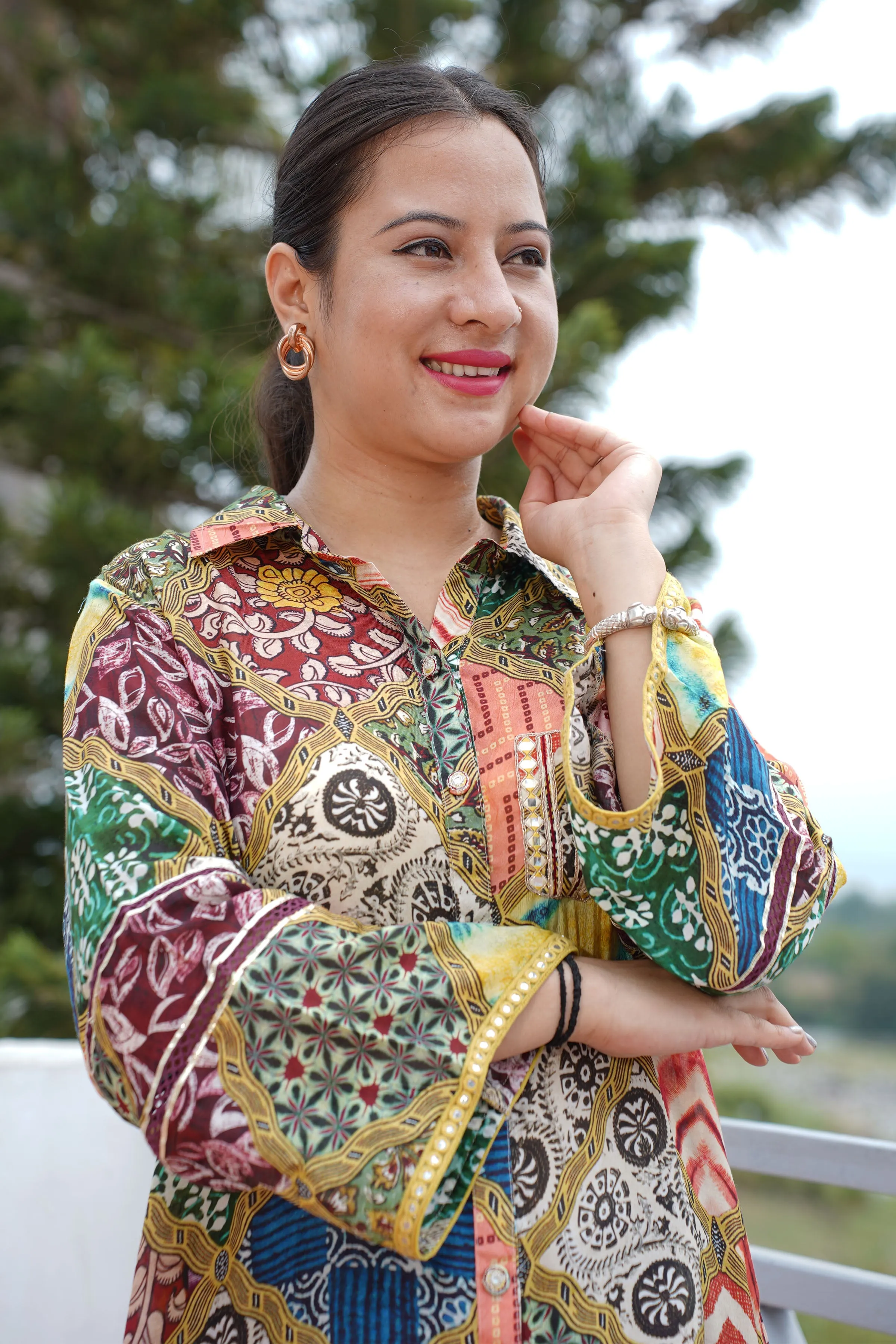 Scarlet Vine Muslin Co-ord Set