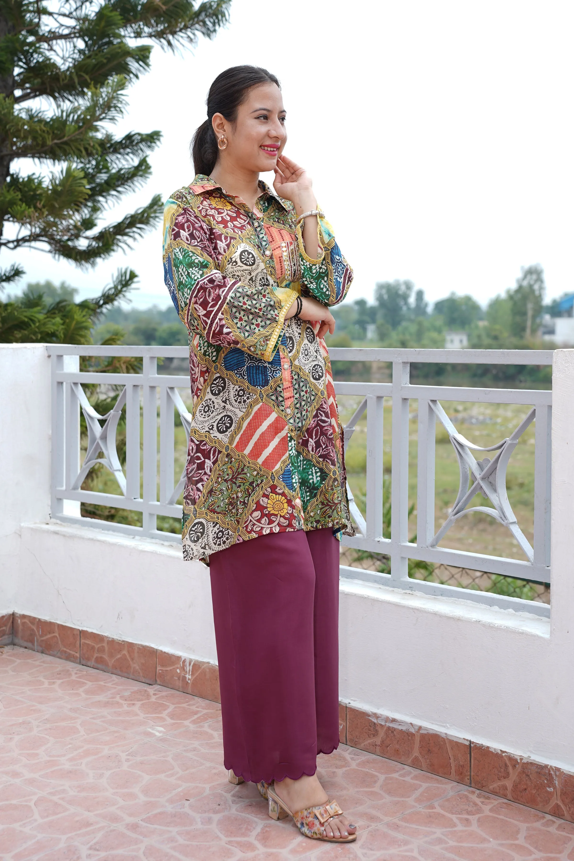 Scarlet Vine Muslin Co-ord Set