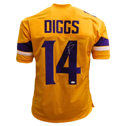 Stefon Diggs Autographed Pro Style Football Jersey Gold (JSA)