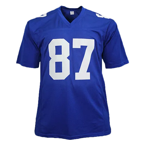 Sterling Shepard Autographed Pro Style Football Jersey Blue (JSA)