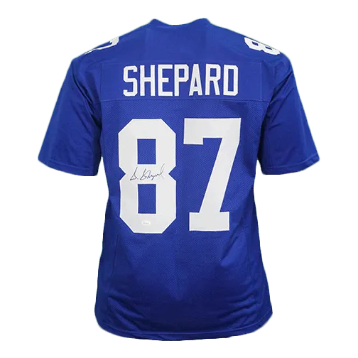 Sterling Shepard Autographed Pro Style Football Jersey Blue (JSA)