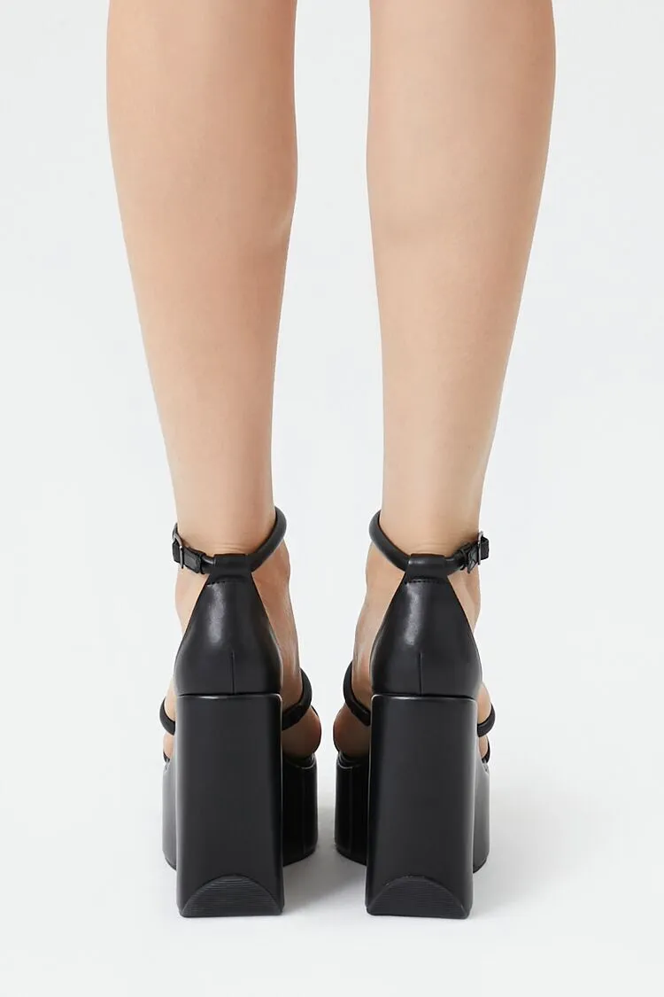 Strappy Caged Wedge Heels