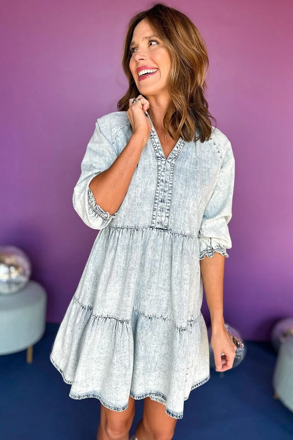 Sydney Retro Flared Denim Dress