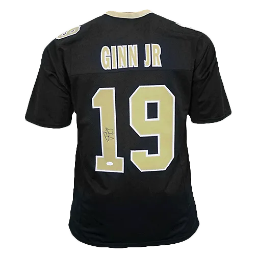 Ted Ginn Jr Autographed Pro Style Football Jersey (JSA) Black