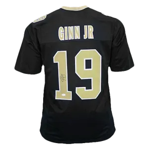 Ted Ginn Jr Autographed Pro Style Football Jersey (JSA) Black