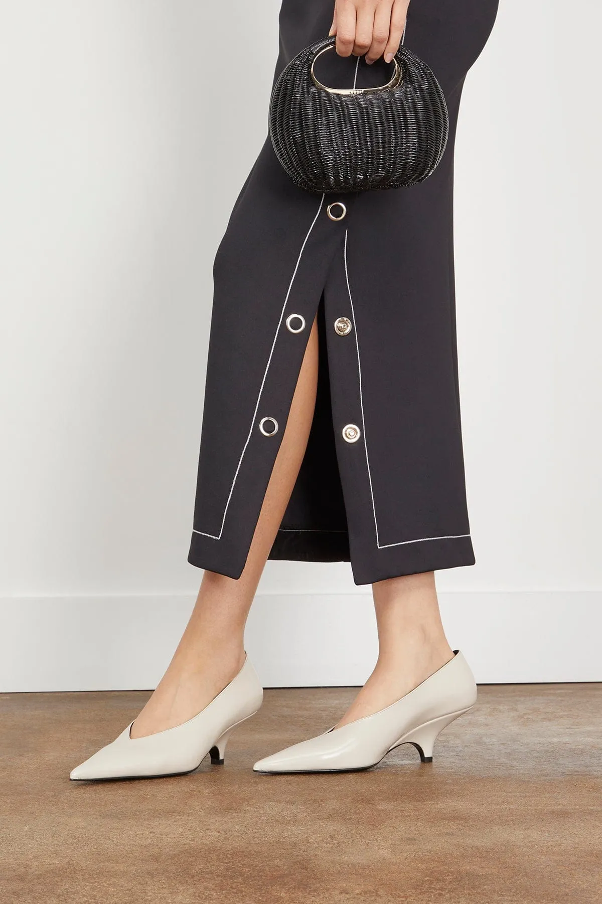 The Wedge Heel Pump in Cream