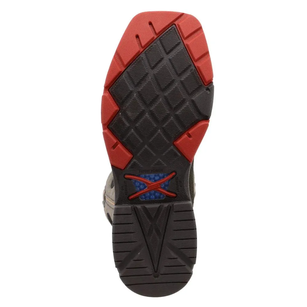 Twisted X 12" Men's Black and Grey Western Alloy Toe Work Boot MXBA002