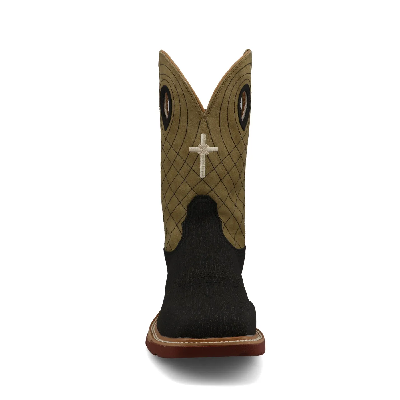 Twisted X Men's 12" Western Nano Toe Work Boot in Charcoal and Kiwi