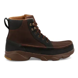 'Twisted X' Men's 6" Crossover Lace Up Soft Toe - Light Brown / Dark Green
