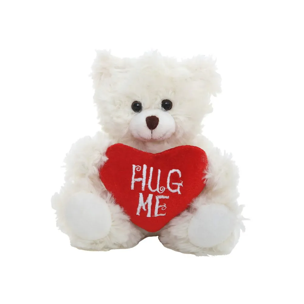 Valentine sitting bear with message heart 6"