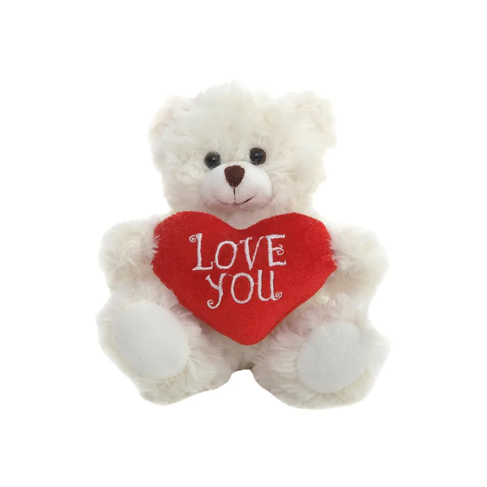 Valentine sitting bear with message heart 6"