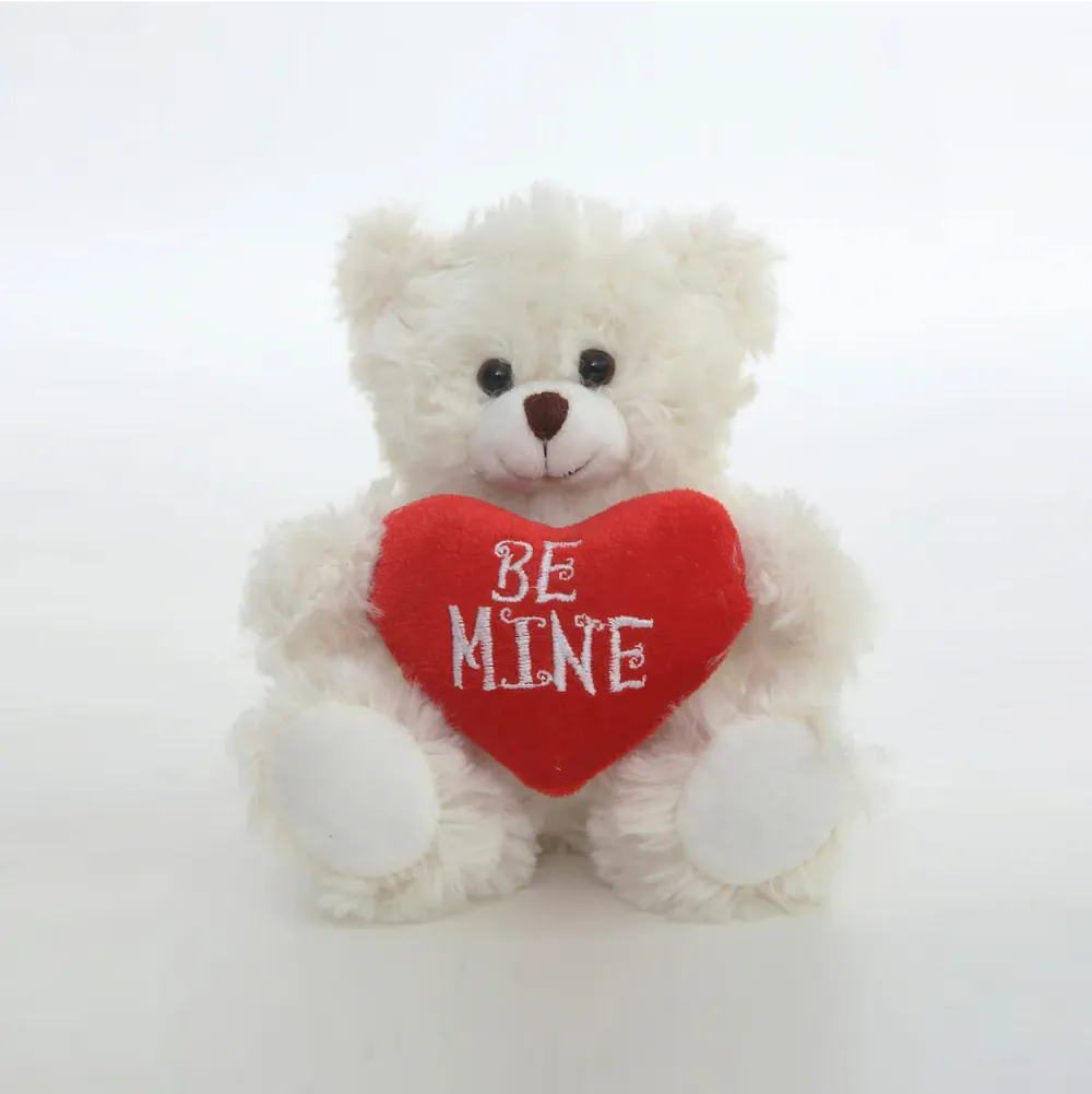 Valentine sitting bear with message heart 6"