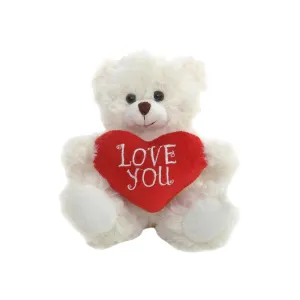 Valentine sitting bear with message heart 6"
