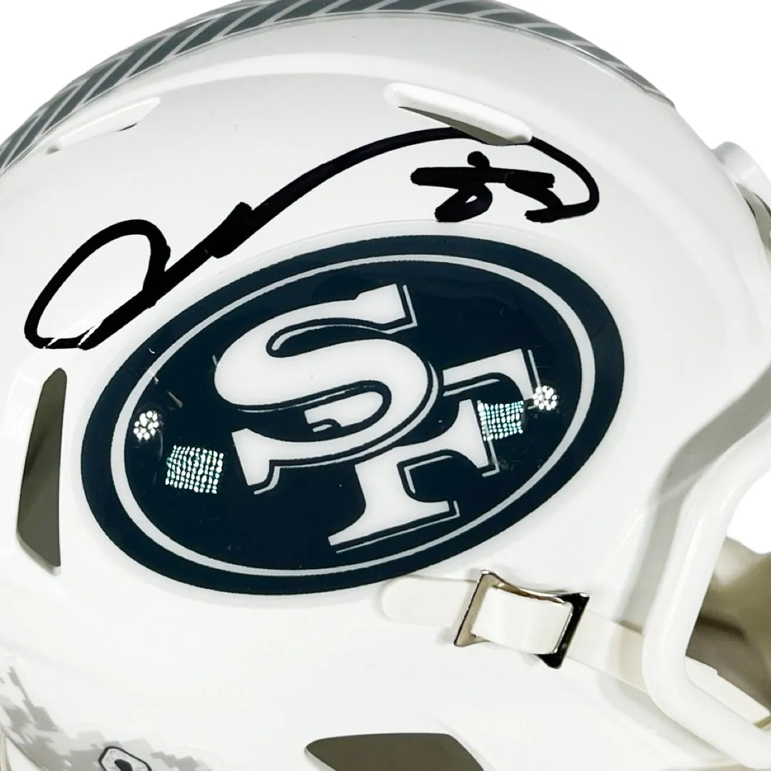 Vernon Davis Signed San Francisco 49ers Salute to Service 2024 Mini Football Helmet (Beckett)