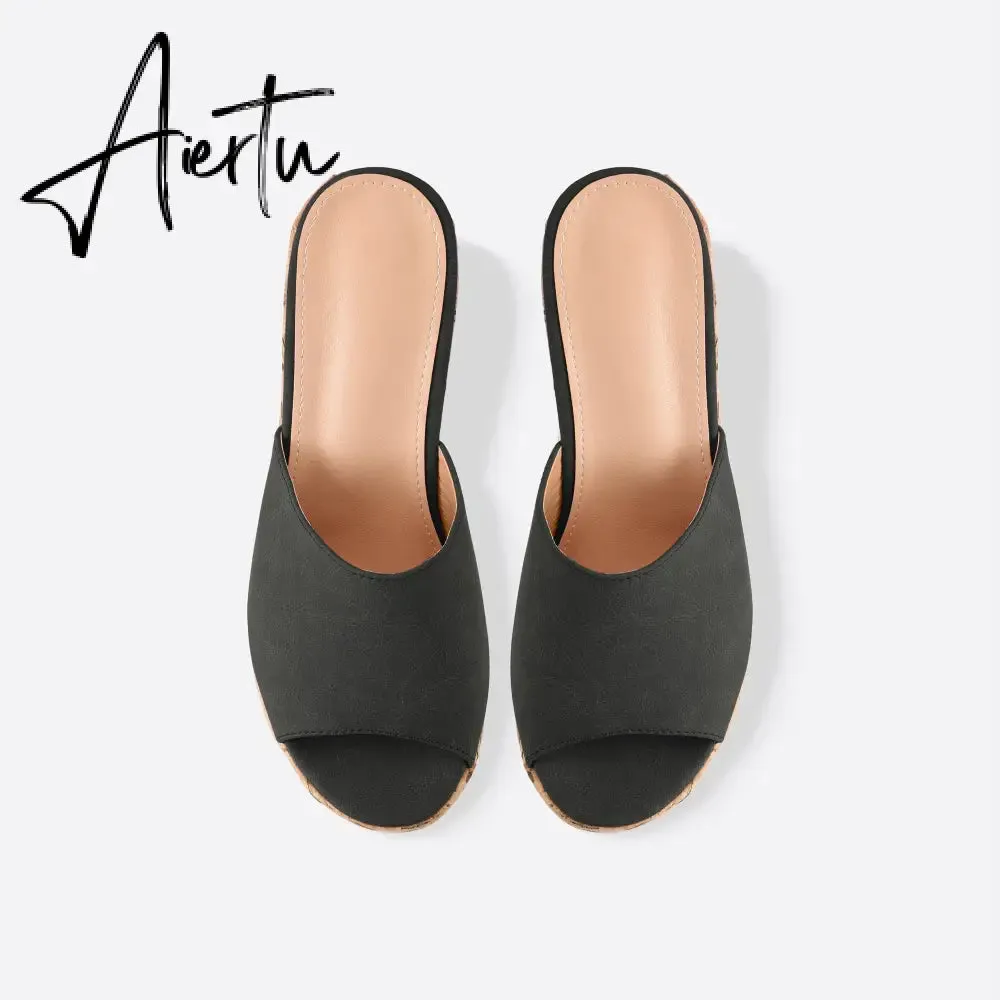 Women Endless Holiday Wedge Slide Sandals
